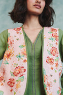 Flora Co-Linen Embroidered Rounded Waistcoat