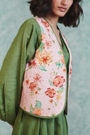 Flora Co-Linen Embroidered Rounded Waistcoat