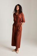 Mocha Co-Linen Boilersuit - Sale