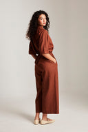 Mocha Co-Linen Boilersuit - Sale
