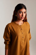 Olive Co-Linen Round Hem Kurta