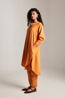 Mango Co-Linen Round Hem Kurta Set On Sale