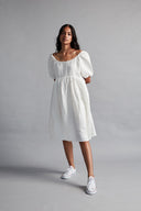 Taj Linen Farm Dress On Sale