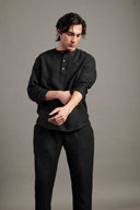 Kohl Linen Men's Short Kurta On Sale