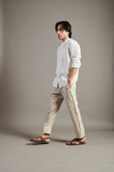 Taj Linen Band Collar Shirt