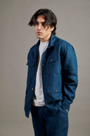 Indigo Linen Men's Overshirt