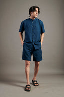 Indigo Linen Golf Shorts - Sale