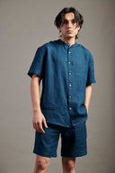 Indigo Linen Golf Shorts - Sale