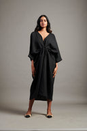 Kohl Linen Gathered Kaftan Dress