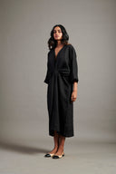 Kohl Linen Gathered Kaftan Dress