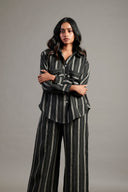 Dhaari Linen Oversized Pocket Shirt - Sale