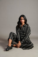 Dhaari Linen Oversized Pocket Shirt - Sale