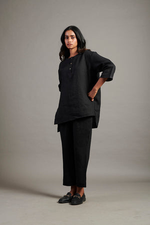 Kohl Linen Short Kurta Set