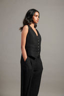 Kohl Linen Waist Coat On Sale