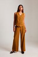 Olive Co-Linen Waistcoat - Sale