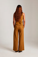 Olive Co-Linen Pleated Trousers - Sale