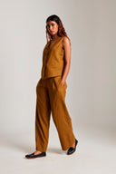 Olive Co-Linen Waistcoat - Sale