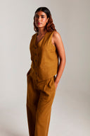 Olive Co-Linen Waistcoat - Sale