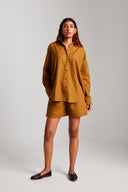 Olive Co-Linen Shorts - Sale