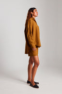 Olive Co-Linen Shorts - Sale