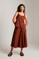 Mocha Co-Linen Skirt - Sale