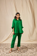 Panna Linen Oversized Flared Shirt Set - Sale