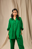 Panna Linen Oversized Flared Shirt - Sale