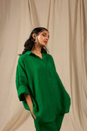 Panna Linen Oversized Flared Shirt - Sale