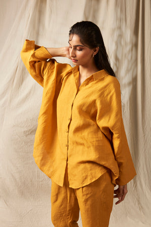 Jaisalmer Linen Oversized Flared Shirt Set