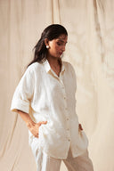 Taj Co-Linen Oversized Flared Shirt - Sale