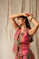 Surekha Linen Waist Coat Set On Sale