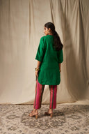 Panna Linen Panelled Kurta On Sale
