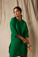 Panna Linen Panelled Kurta On Sale