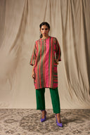 Surekha Linen Panelled Kurta Set