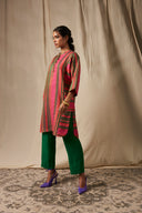 Surekha Linen Panelled Kurta Set