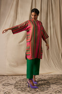 Surekha Linen Panelled Kurta Set