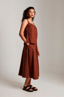 Mocha Co-Linen Skirt - Sale