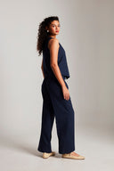 Navy Co-Linen Waistcoat Set - Sale