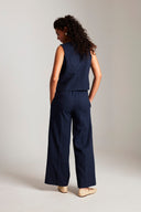 Navy Co-Linen Waistcoat Set - Sale