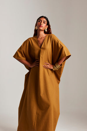 Olive Co-Linen Classic Kaftan