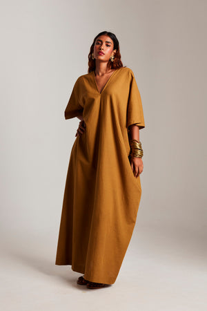 Olive Co-Linen Classic Kaftan