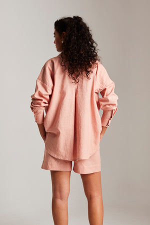 Rosé Co-Linen Classic Shirt Set