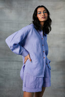 Jacaranda Linen Oversized Shirt On Sale
