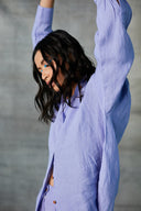 Jacaranda Linen Oversized Shirt On Sale