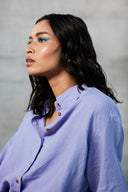 Jacaranda Linen Oversized Shirt On Sale