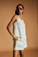 Taj Linen High Waist Shorts On Sale