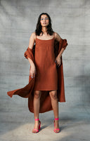 Cinnamon Linen Slip Dress - Sale