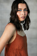 Cinnamon Linen Slip Dress - Sale