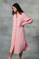 Candy Floss Linen Shirt Dress On Sale