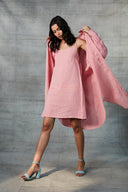 Candy Floss Linen Shirt Dress On Sale